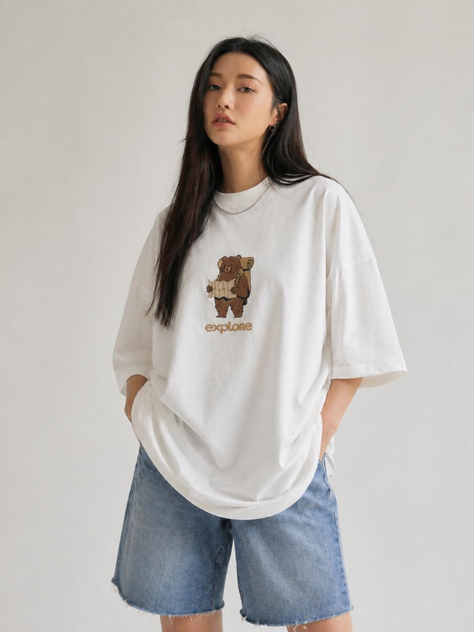 Explore Bear Oversized Tee